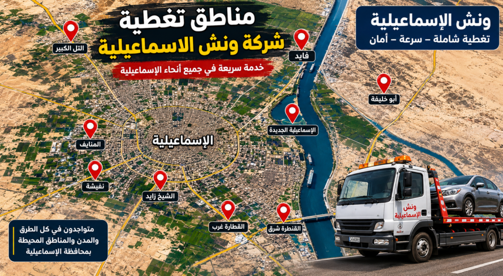 مناطق تغطية شركة ونش انقاذ الاسماعيلية